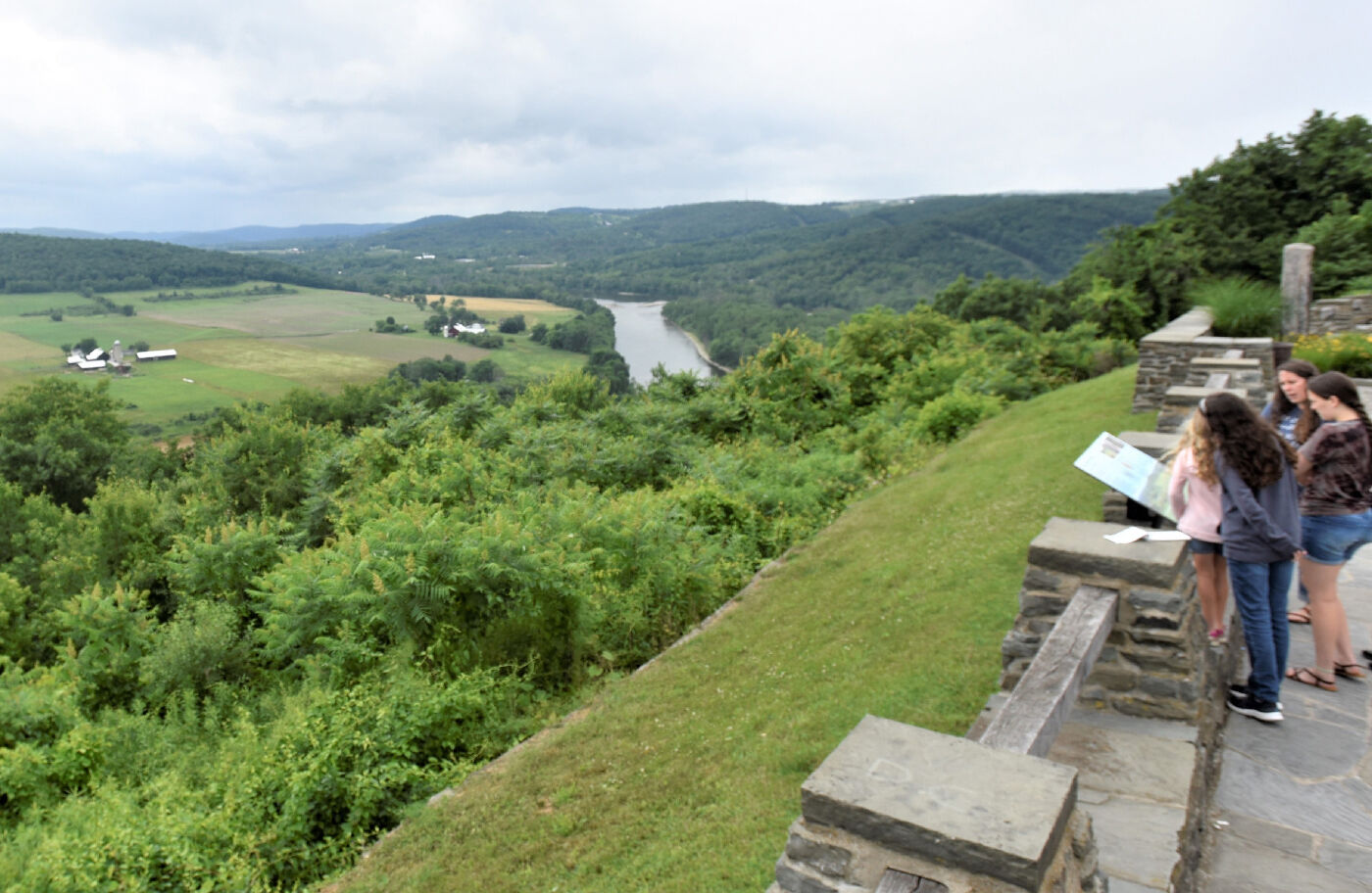 Visitors at French Azilum, PA, overlook